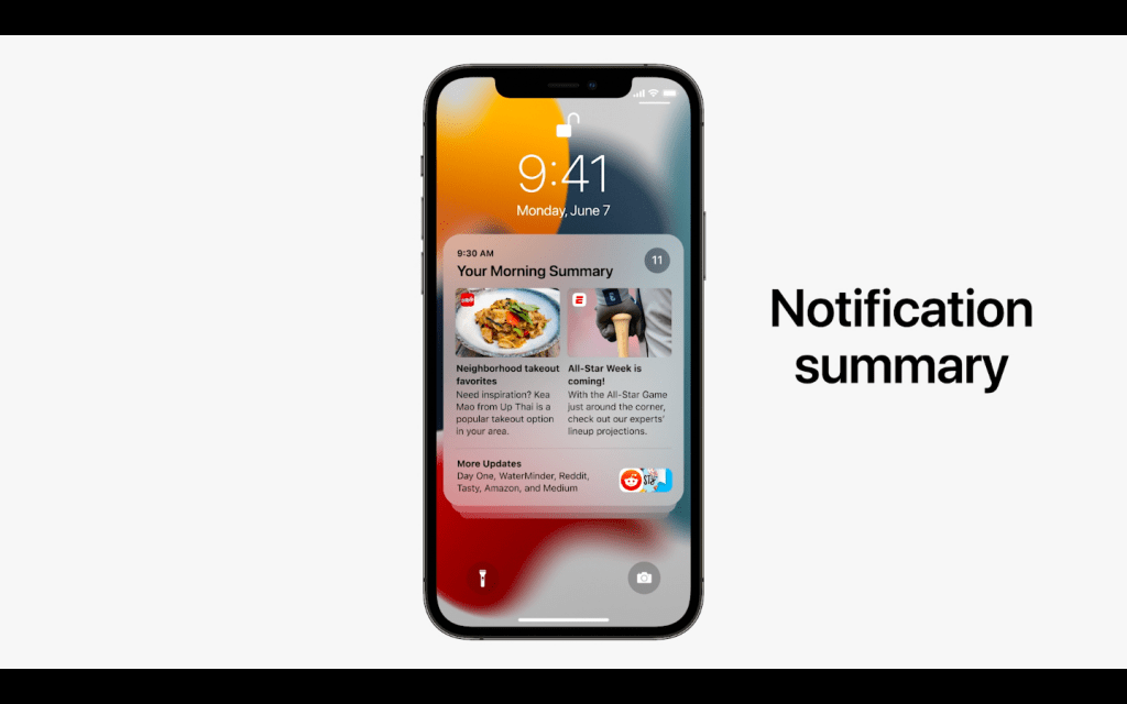Apple ios15. New notification summary